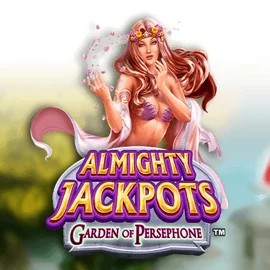 Almighty Jackpots: Garden of Persephone slot logo by Novomatic at Lizaro Casino